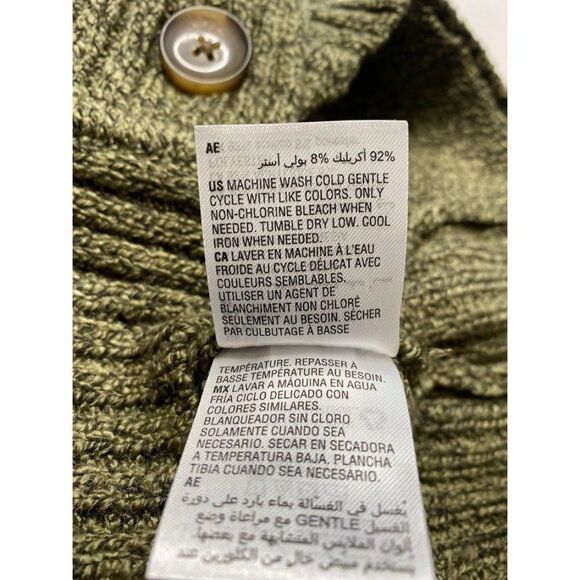 Karen Scott Petite Cardigan Sweater‎ Top Women's PS Olive Green Marled Buttons - Picture 7 of 7